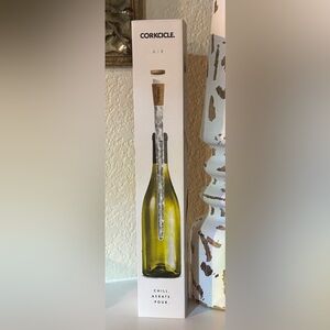 Corkcicle Air Wine Chiller - Silver and Tan